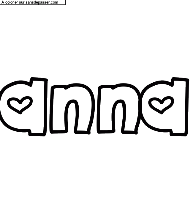 Coloriage pr&eacute;nom personnalis&eacute; "anna" par un invit&eacute;