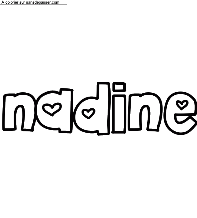 Coloriage pr&eacute;nom personnalis&eacute; "nadine" par un invit&eacute;