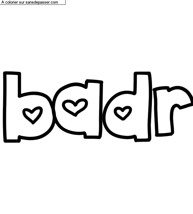 Coloriage pr&eacute;nom personnalis&eacute; "badr" par un invit&eacute;