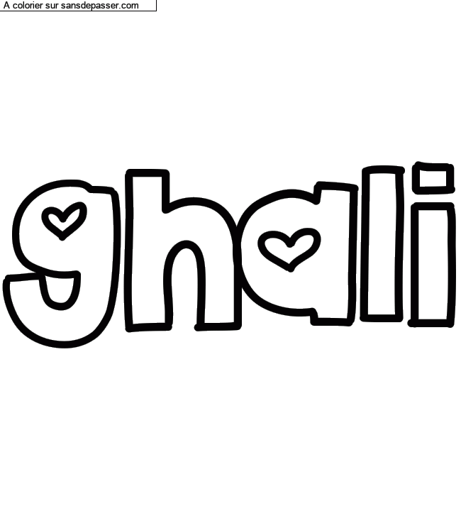 Coloriage pr&eacute;nom personnalis&eacute; "ghali" par un invit&eacute;