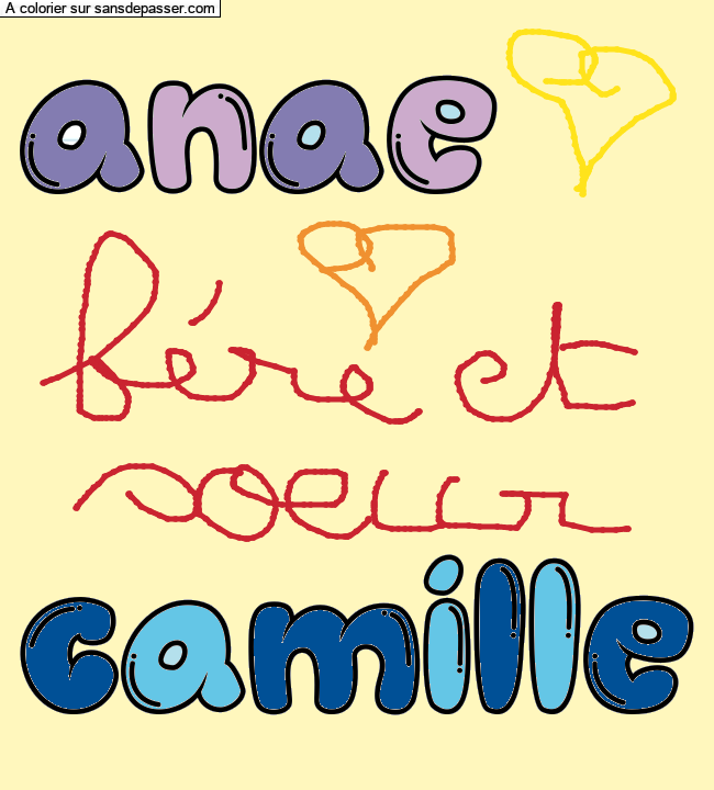 Coloriage pr&eacute;nom personnalis&eacute; par un invit&eacute;