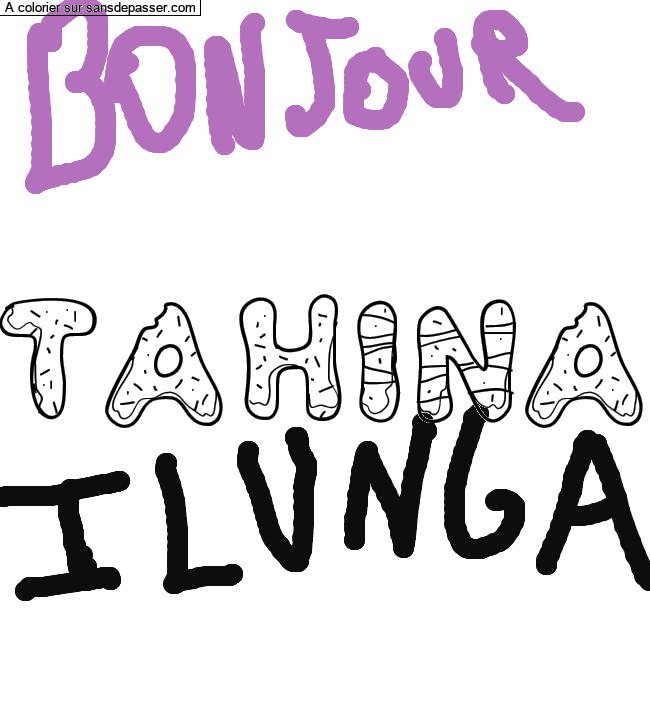 Coloriage pr&eacute;nom personnalis&eacute; par un invit&eacute;