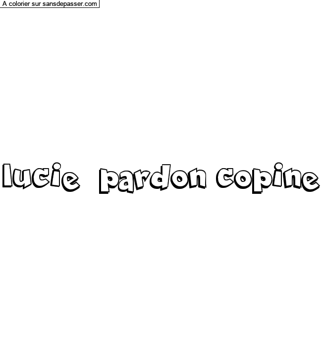 Coloriage pr&eacute;nom personnalis&eacute; par un invit&eacute;