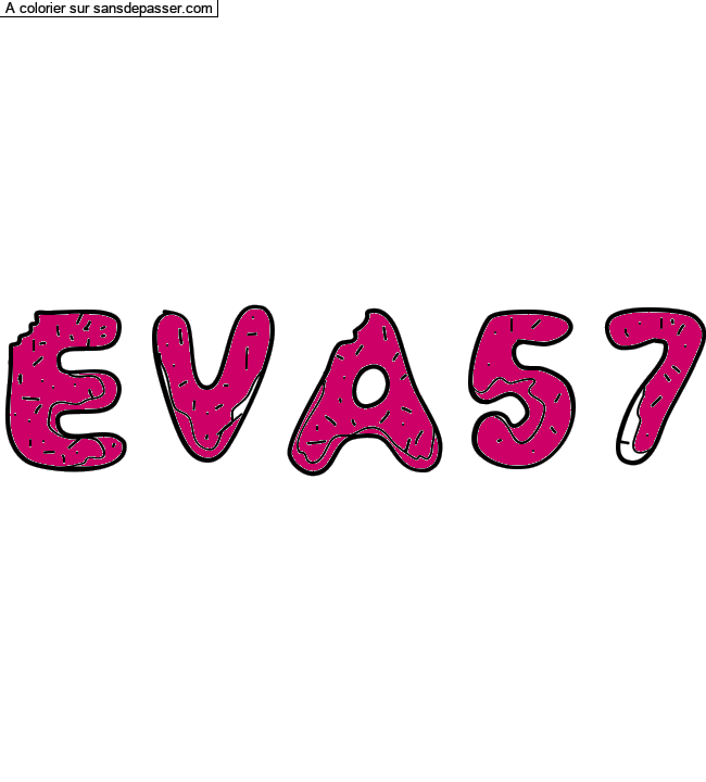 Coloriage pr&eacute;nom personnalis&eacute; par EVA57