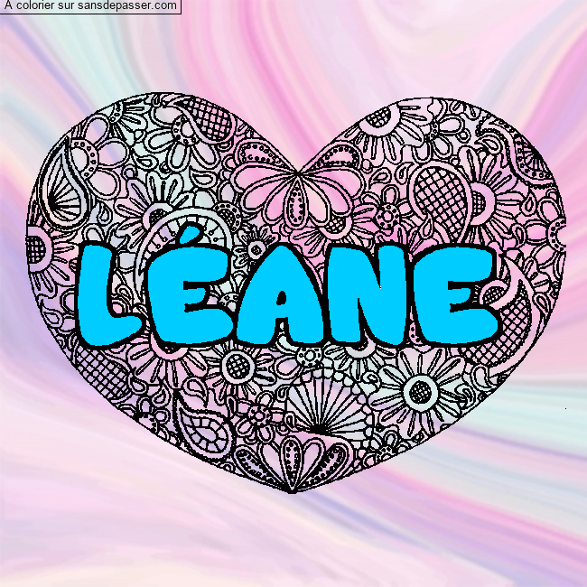 Coloriage pr&eacute;nom L&Eacute;ANE - d&eacute;cor Mandala coeur par l&amp;amp;eacute;l&amp;amp;eacute;.29