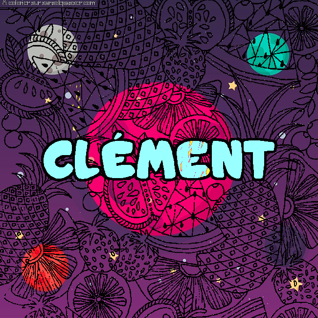 Coloriage Coloriage pr&eacute;nom CL&Eacute;MENT - d&eacute;cor Mandala fruits par fcalmein