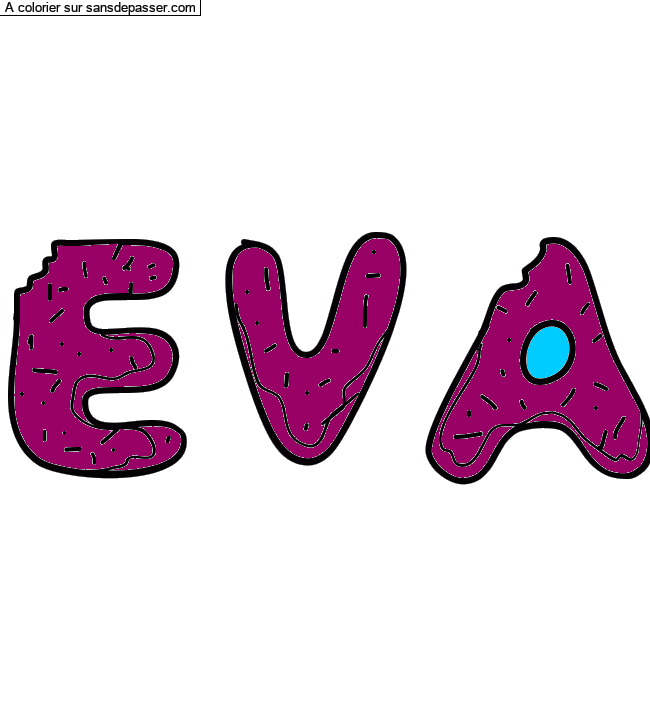 Coloriage pr&eacute;nom personnalis&eacute; par eva57167