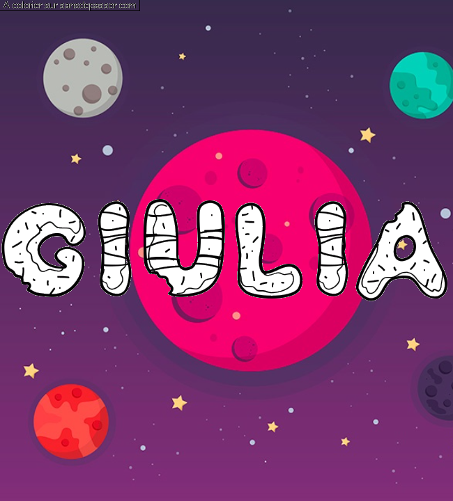 Coloriage pr&eacute;nom personnalis&eacute; par giulia