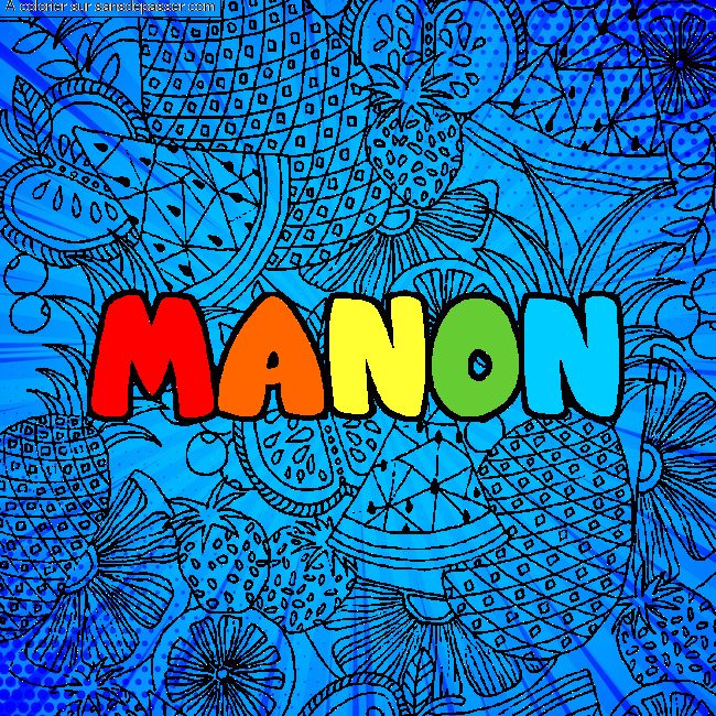 Coloriage MANON - d&eacute;cor Mandala fruits