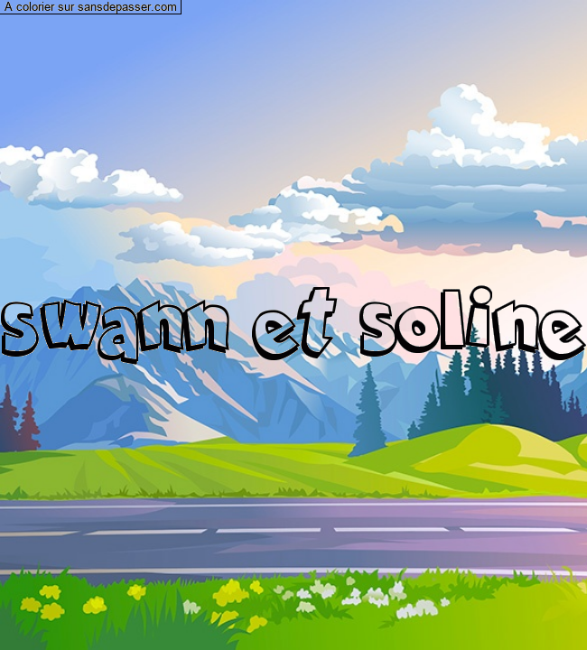 Coloriage pr&eacute;nom personnalis&eacute; par swann