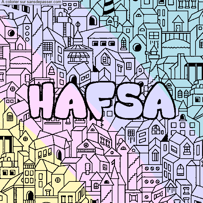 Coloriage HAFSA - d&eacute;cor Ville