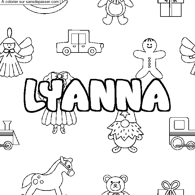 Coloriage LYANNA - d&eacute;cor Jouets