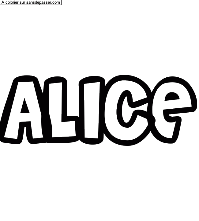 Coloriage prénom personnalisé par Alicecaz