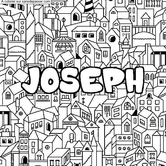 Coloriage JOSEPH - d&eacute;cor Ville