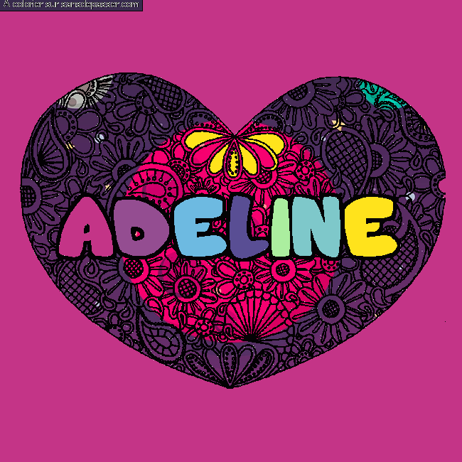 Coloriage Coloriage pr&eacute;nom ADELINE - d&eacute;cor Mandala coeur par un invité