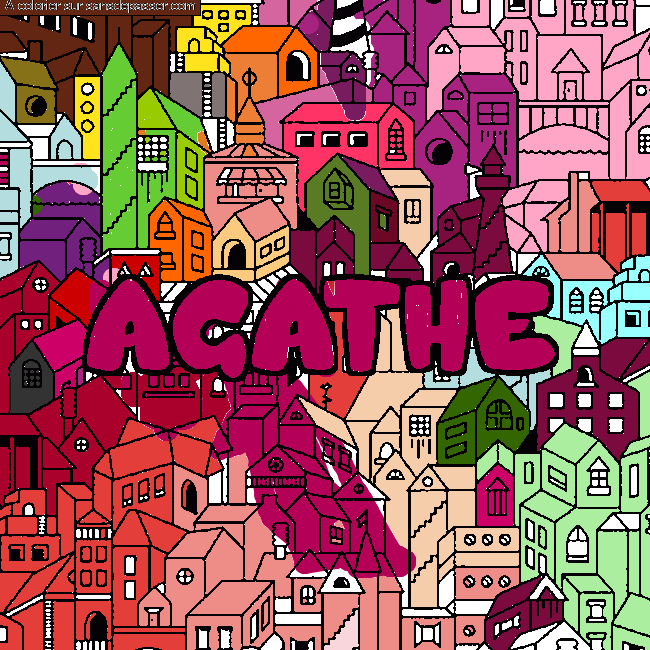 Coloriage prénom AGATHE - décor Ville par un invité