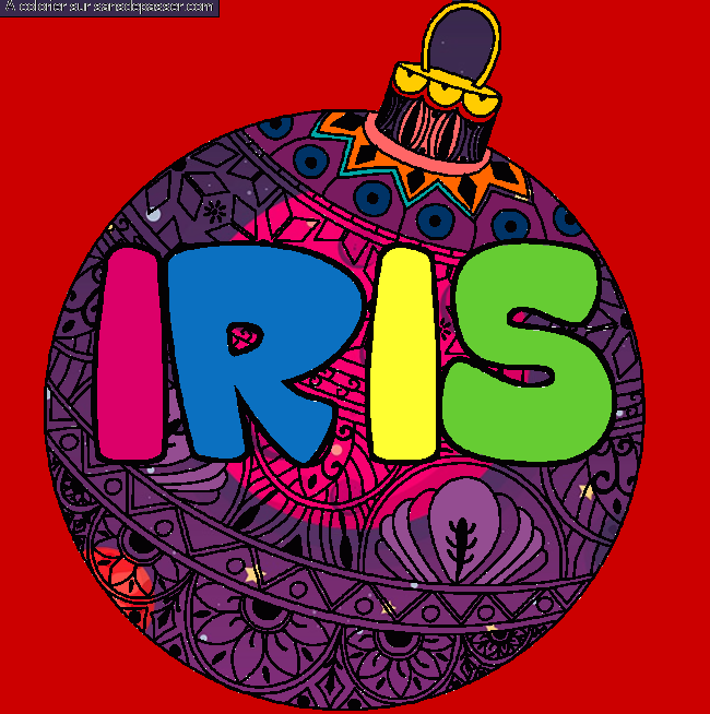 Coloriage IRIS - d&eacute;cor Boule de No&euml;l