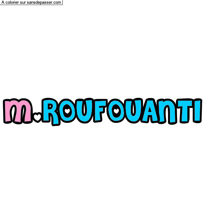 Coloriage pr&eacute;nom personnalis&eacute; par un invit&eacute;