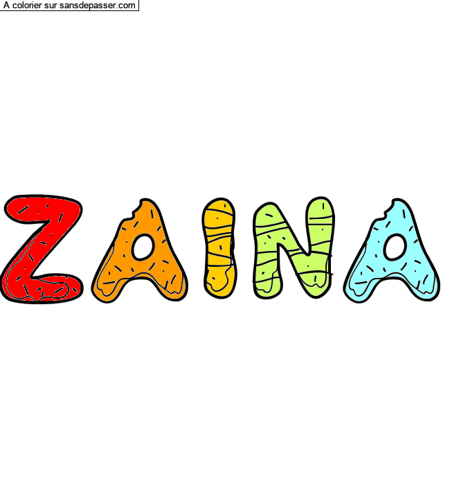 Coloriage pr&eacute;nom personnalis&eacute; par un invit&eacute;