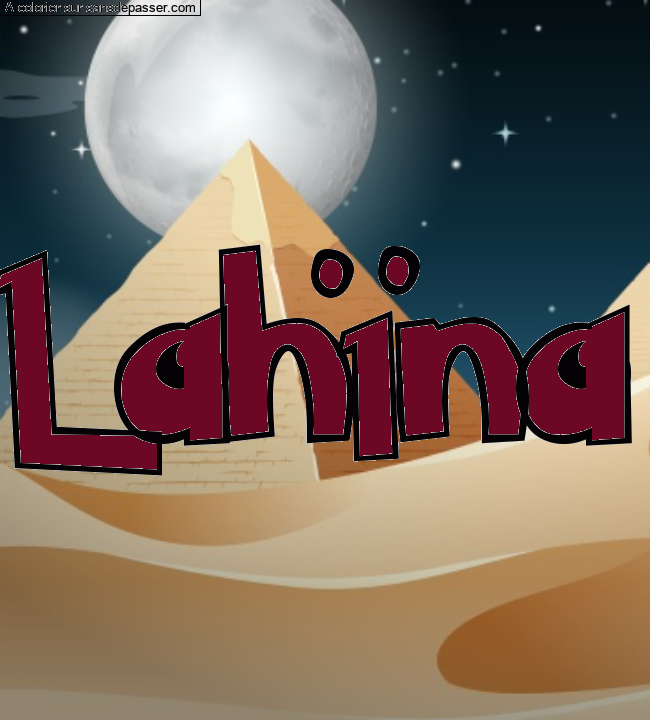 Coloriage prénom personnalisé "Lahïna" par Pinpomme2014