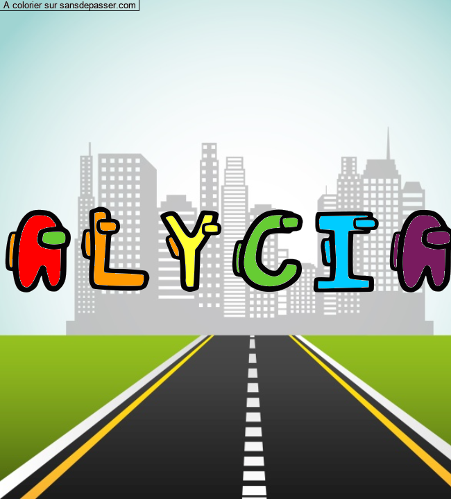 Coloriage personnalisé "ALYCIA" par Pinpomme2014