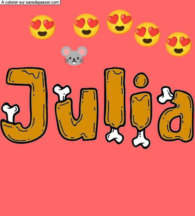 Coloriage pr&eacute;nom personnalis&eacute; "Julia" par Pinpomme2014