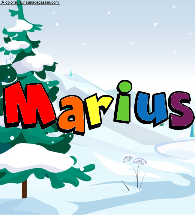 Coloriage prénom personnalisé "Marius" par Pinpomme2014