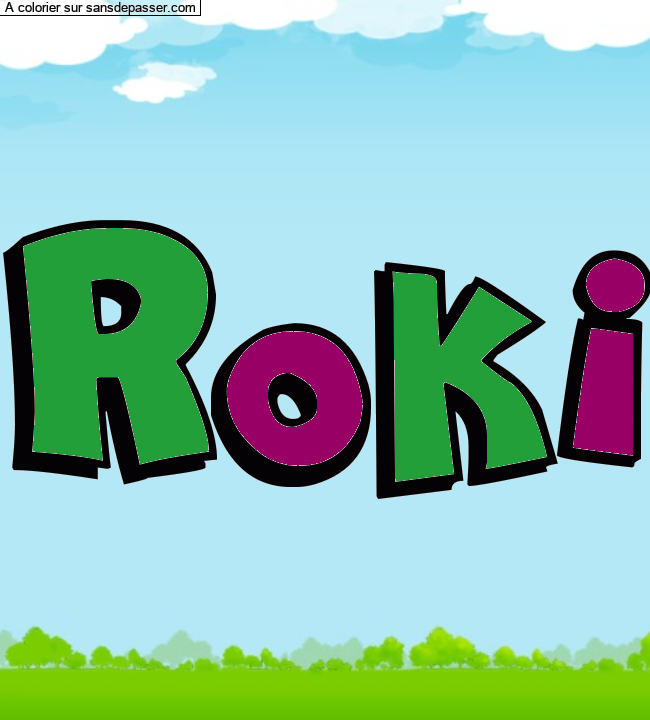 Coloriage personnalisé "Roki" par Pinpomme2014