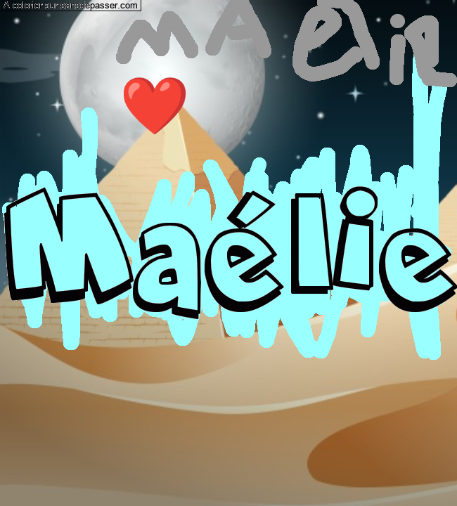 Coloriage personnalisé "Maélie" par Pinpomme2014