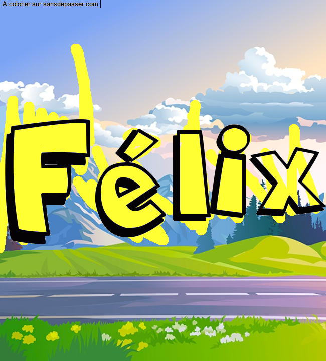 Coloriage prénom personnalisé "Félix" par Pinpomme2014