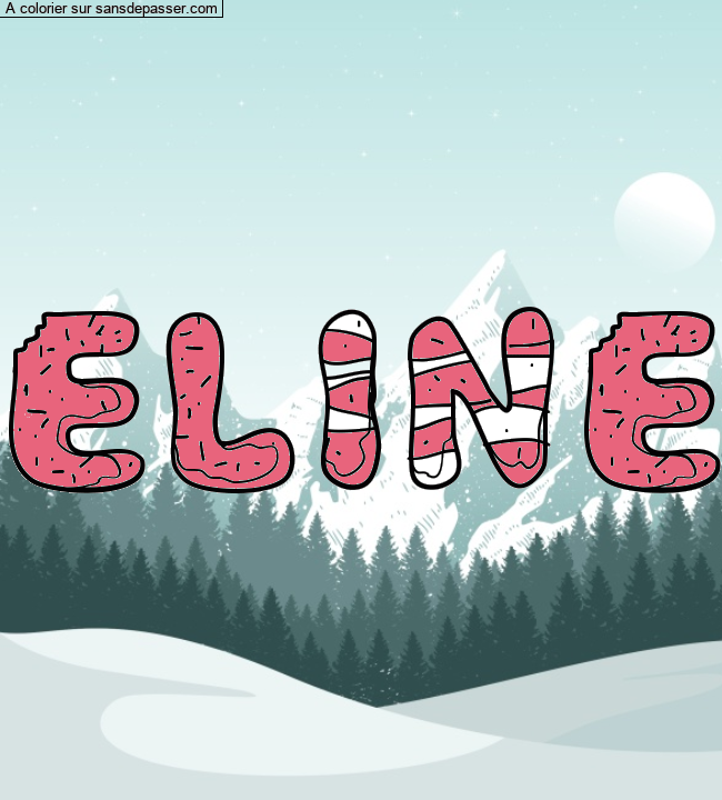 Coloriage prénom personnalisé "Eline" par moin