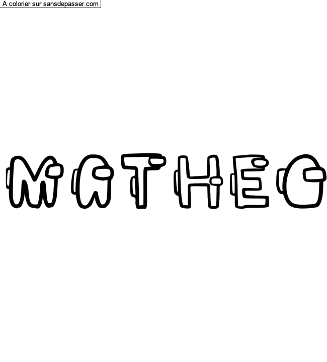 Coloriage personnalisé "MATHEO" par un invité
