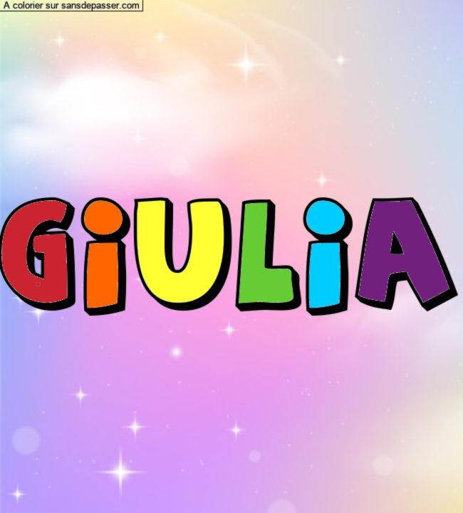 Coloriage prénom personnalisé "Giulia" par un invité
