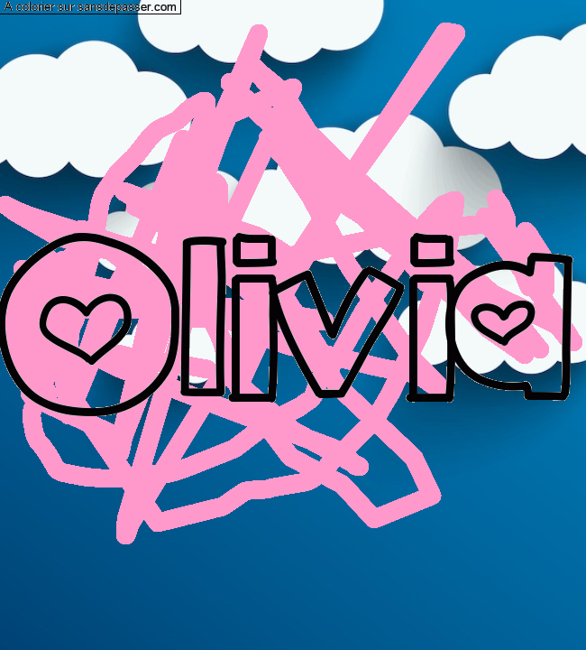Coloriage prénom personnalisé "Olivia" par Pinpomme2014