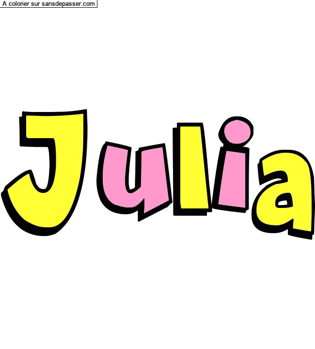 Coloriage prénom personnalisé "Julia" par Pinpomme2014