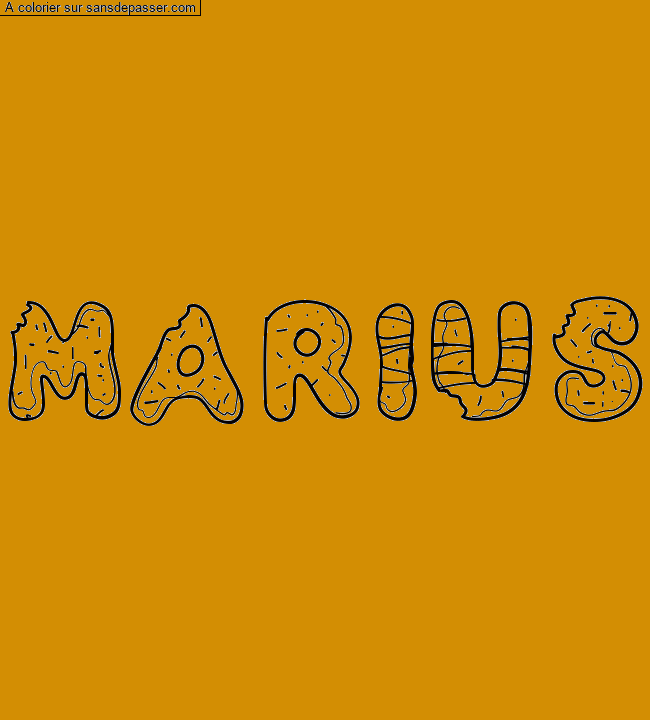 Coloriage personnalisé "Marius" par Pinpomme2014