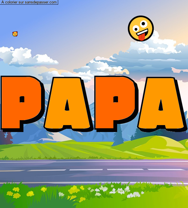 Coloriage pr&eacute;nom personnalis&eacute; "Papa" par un invit&eacute;