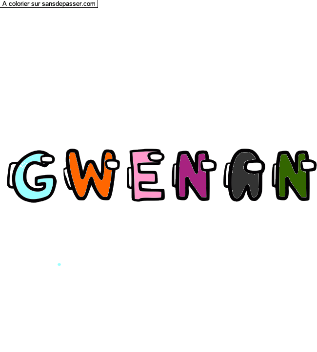 Coloriage prénom personnalisé "GWENAN" par un invité