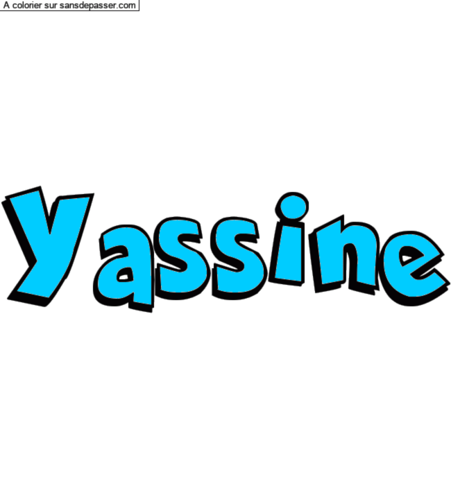 Coloriage personnalisé "Yassine" par un invité