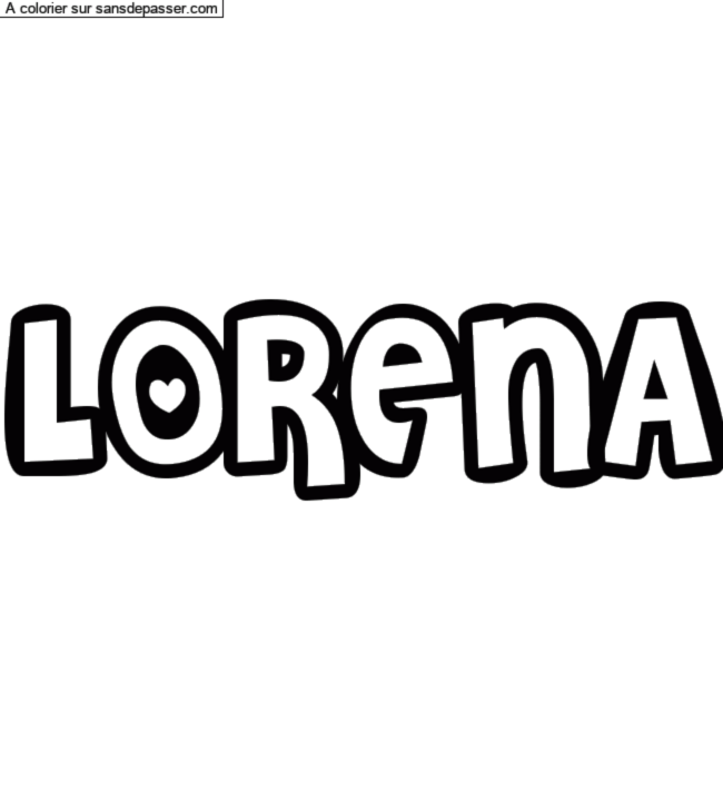 Coloriage prénom personnalisé "LORENA" par un invité