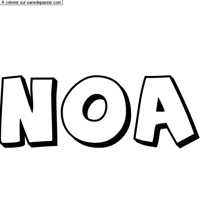 Coloriage prénom personnalisé "NOA" par un invité