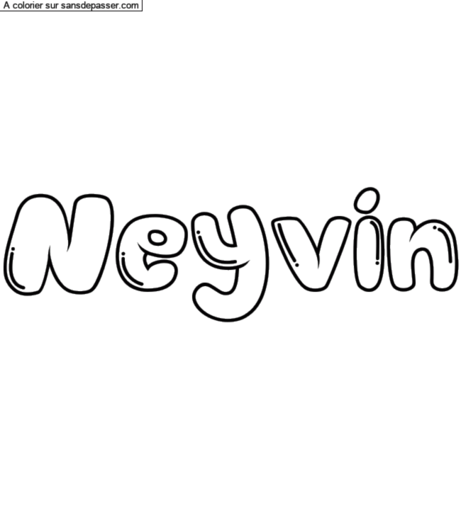 Coloriage prénom personnalisé "Neyvin" par un invité