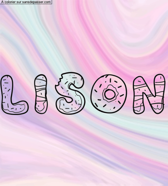 Coloriage prénom personnalisé "Lison" par un invité