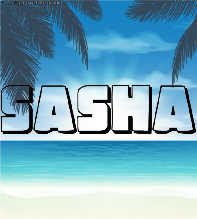 Coloriage prénom personnalisé "Sasha" par un invité