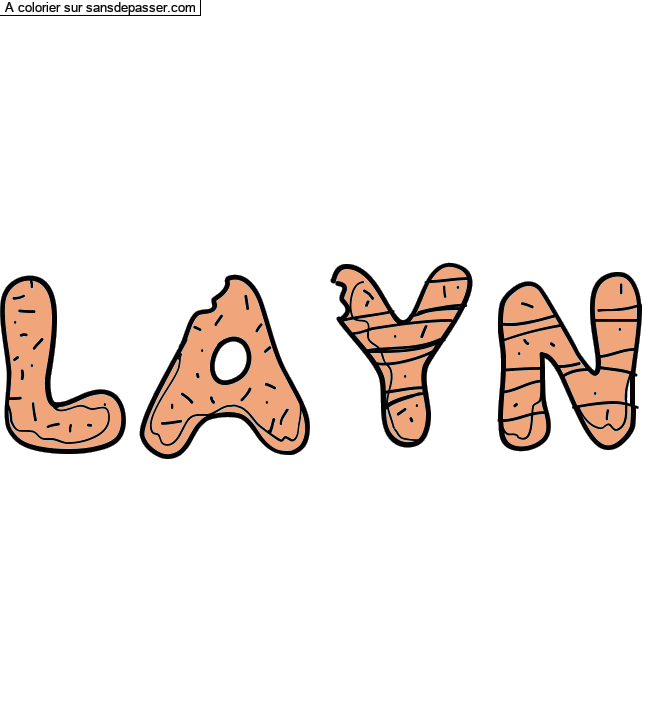 Coloriage prénom personnalisé "layn" par un invité