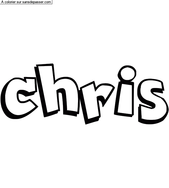 Coloriage prénom personnalisé "chris" par un invité
