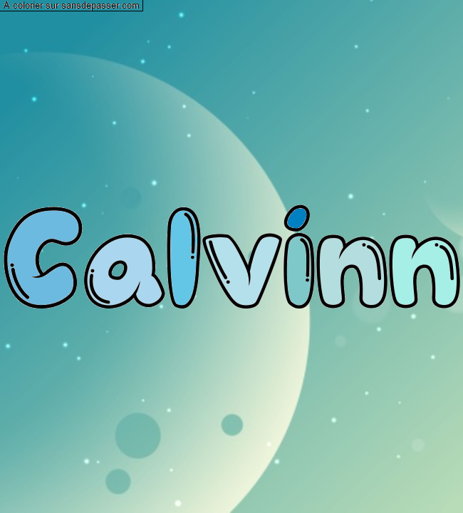 Coloriage prénom personnalisé "Calvinn" par un invité