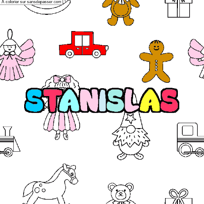 Coloriage STANISLAS - d&eacute;cor Jouets
