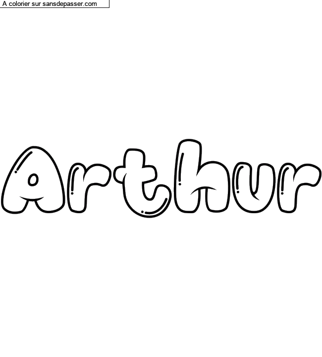 Coloriage personnalisé "Arthur" par un invité