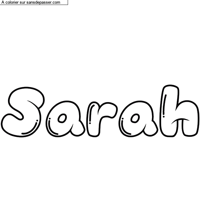 Coloriage prénom personnalisé "Sarah" par un invité